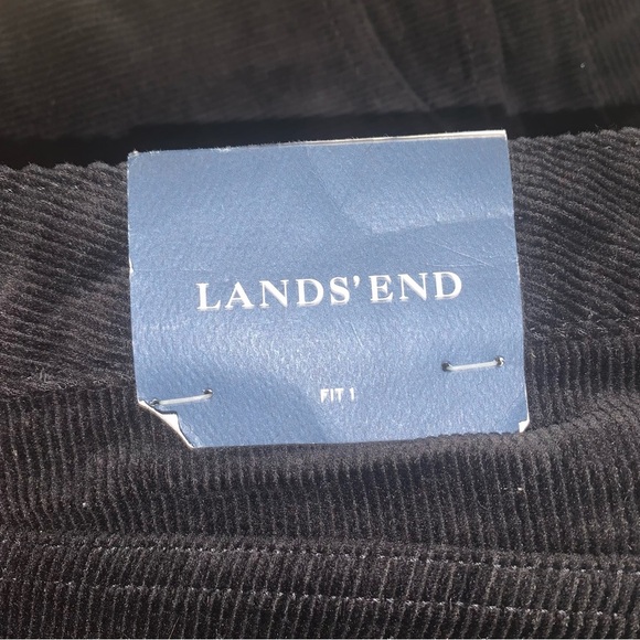 Lands End Corduroy Pants Womens 12 Fit 1 Black Soft Slim Ankle Legs Pockets - Picture 4 of 7